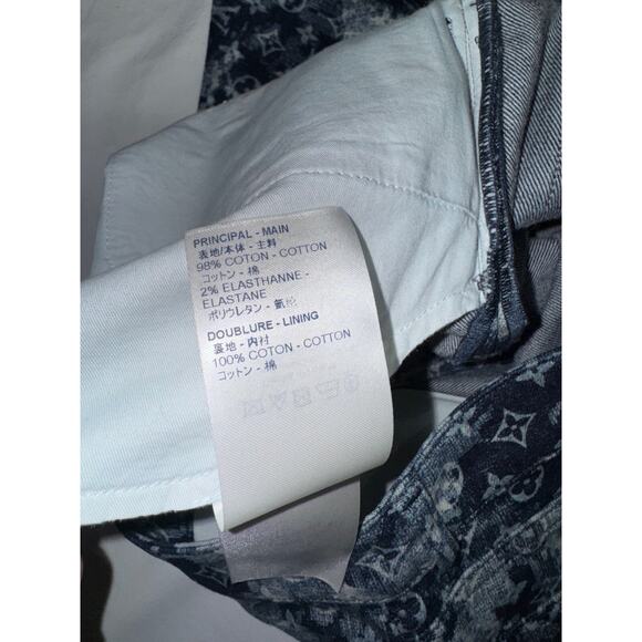 Louis Vuitton Tapestry Regular Denim Blue Monogram Logo Jeans Pants 32 - Picture 14 of 15